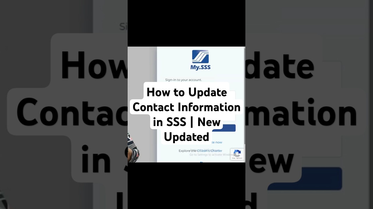 How to Update contact Information in SSS Via Online  | New SSS Updated