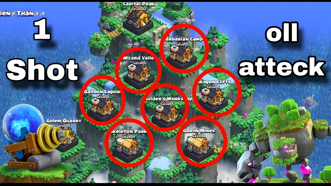 One Shot All District In Clan Capital | Best Clan Capital Attack Strategy