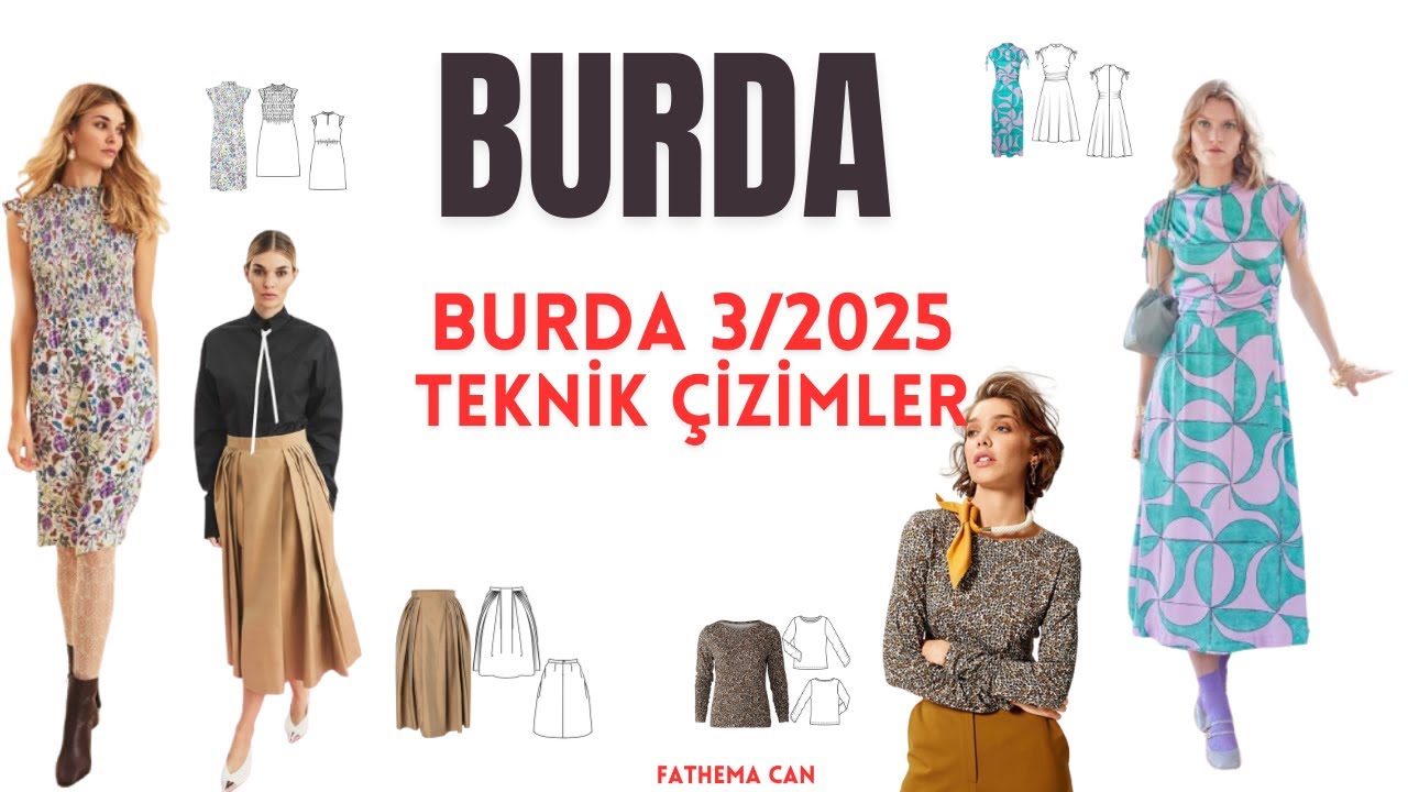 Burda Dergisi 3/2025 Teknik Çizimler 👗🧥