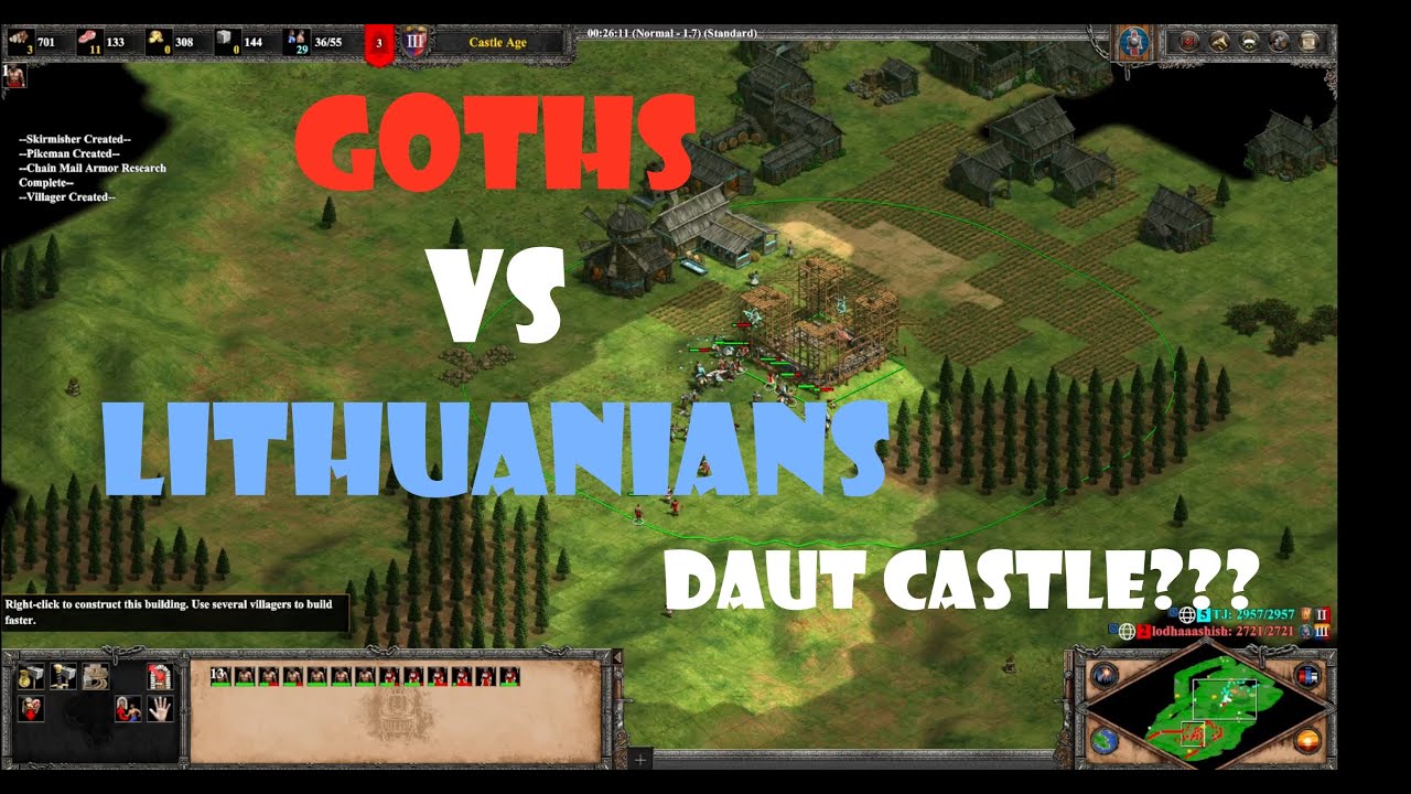 AoE2 | Goths vs Lithuanians | Arabia | 1076 Elo