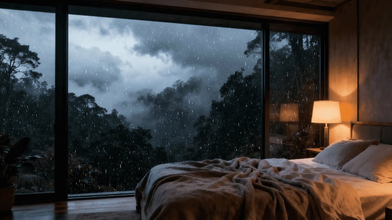 Calming Piano Music with Soft Rain Sounds 🌧️ | Deep Sleep, Relaxation & Peaceful Bedroom Ambience