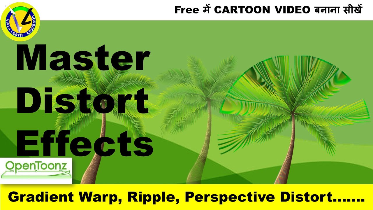 OpenToonz Master Distort Effects | Gradient Warp, Ripple, and Perspective Distort Animation