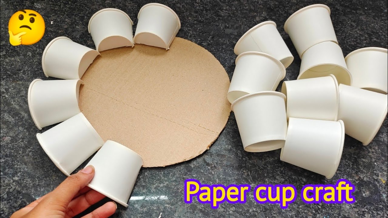 பேப்பர் கப் வச்சி இப்படி செஞ்சி உங்க வீட்டை அழகாக்குங்க/Paper cup Wall hanging craft /craft tamil