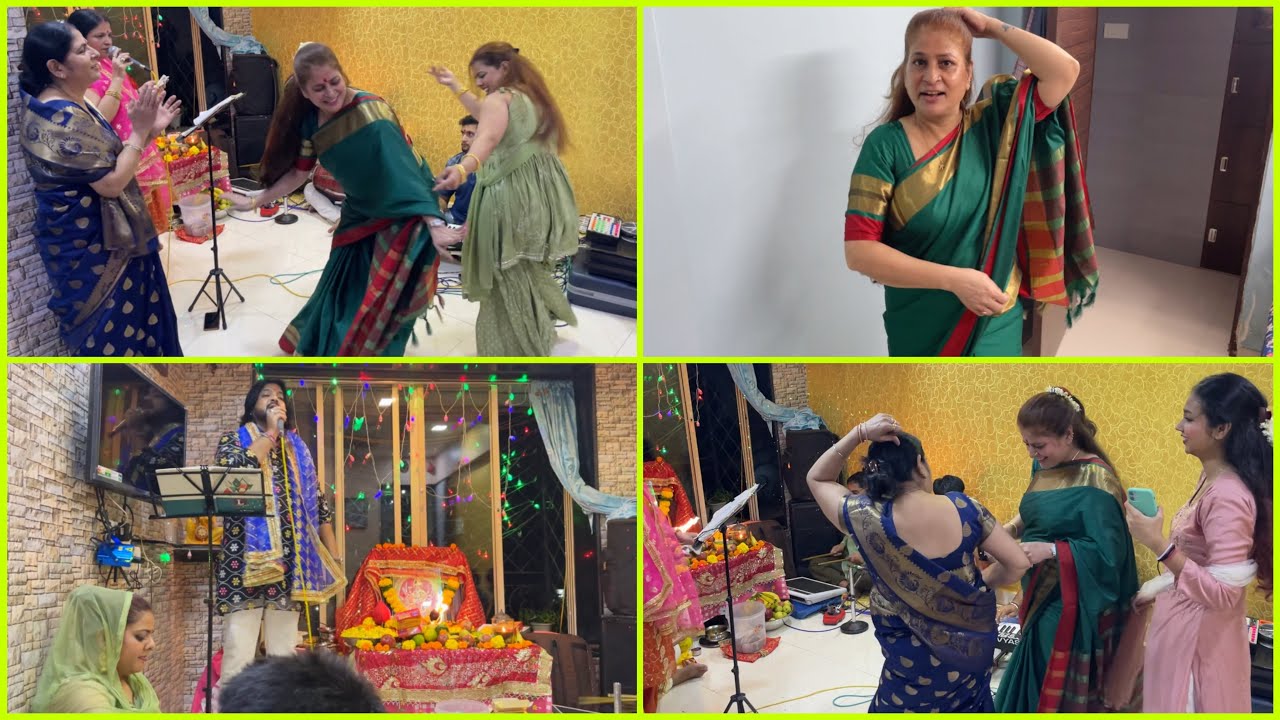 Mom itne saal baad saree pehne | mata ki chowki in Navratri | raat ke 3baje pasta khaya
