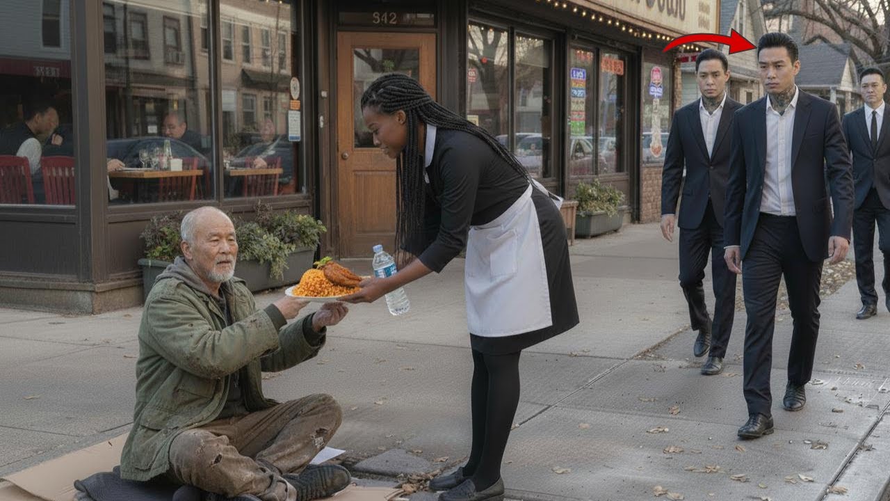 Black Waitress Gave Breakfast to Old Man Daily — One Day, Korean Mafia boss Officers Visited Her