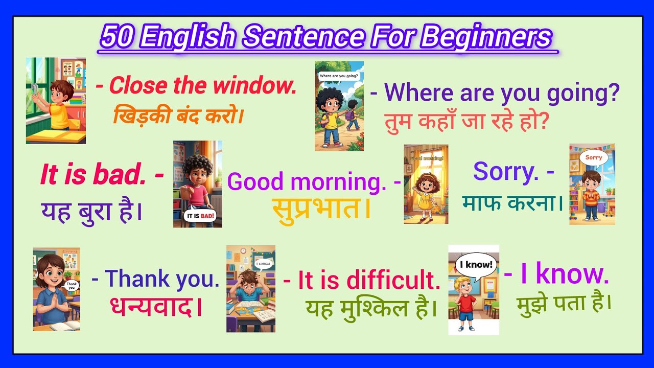 50 Daily Use English Sentences with Hindi Meaning | Spoken English | Part - 2