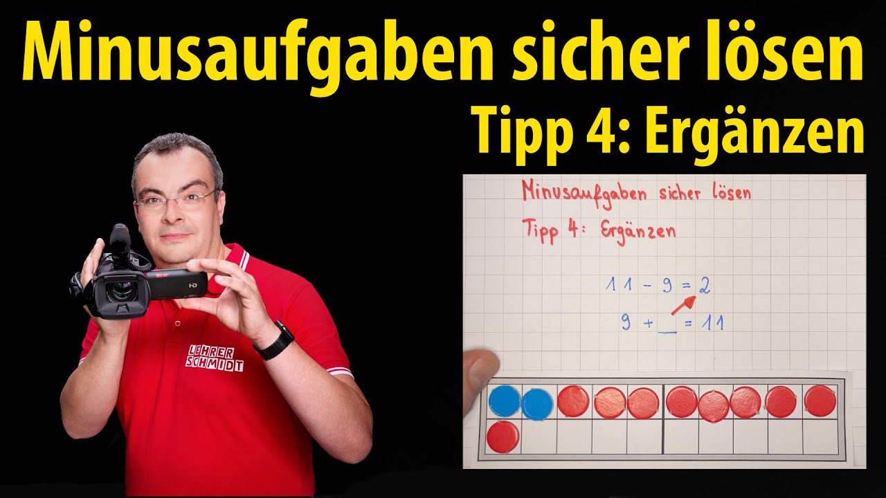 Minusaufgaben sicher lösen - Tipp 4: Ergänzen | Lehrerschmidt - Grundschule