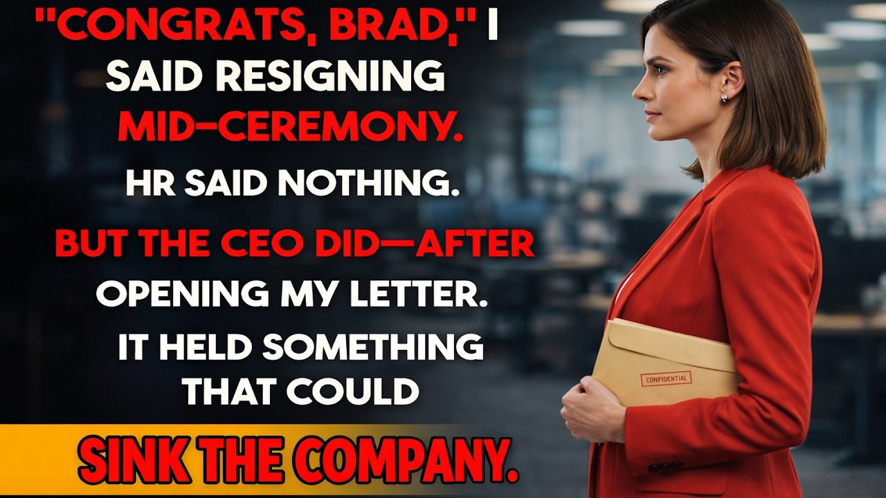 She Resigned Mid-Ceremony — But the Letter She Handed the CEO Could Destroy Everything
