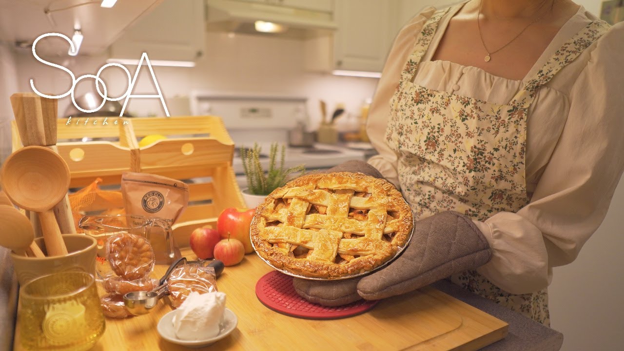Homebody Life Baking a Freshly Picked Apple Pie & Korean Comfort Food | No Talking Cooking Vlog