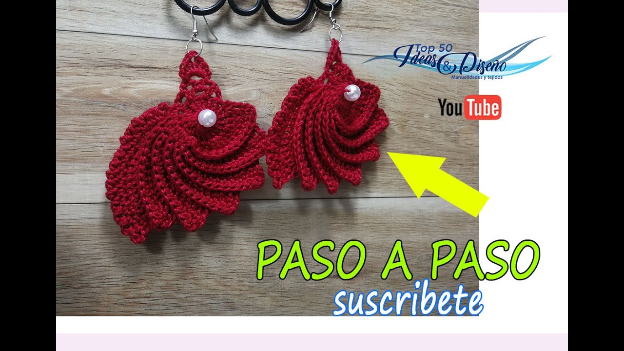 Espectaculares aretes en crochet, espirales 2.0