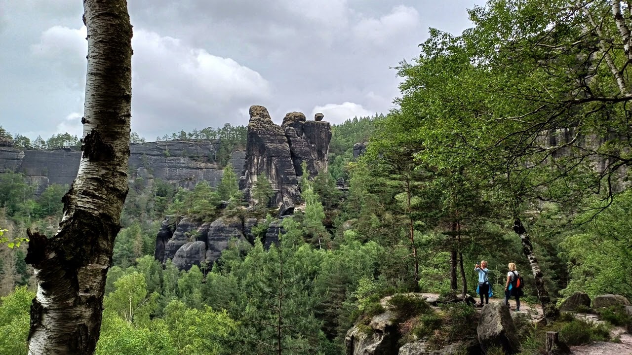 Carolafelsen. Tramlandschaft Sächsische Schweiz