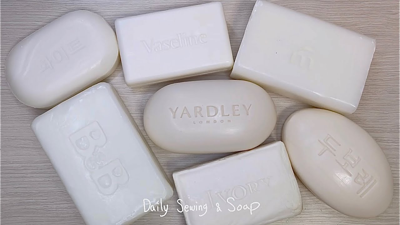 White Dry soap cutting.ASMR soap.резка мыло АСМР.Satisfying video.Relaxing video/337/