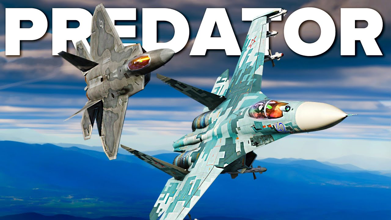Intense Dogfight SU-27 Flanker VS F-22 Raptor | DCS World
