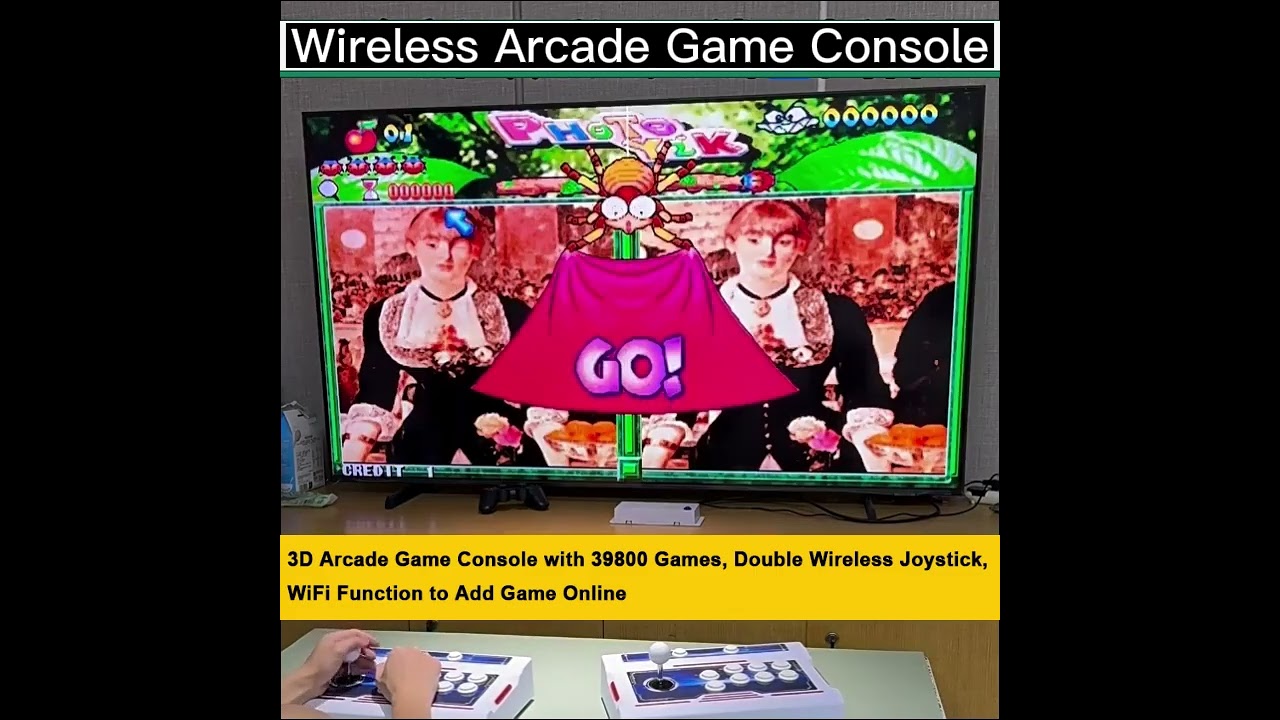 39800 in 1 Pandora 3D Arcade Game Machine, Double Wireless Joystick, WiFi Function Add Game  Online