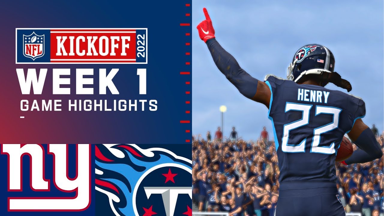 Giants vs. Titans Week 1 - Madden 22 Simulation Highlights (Madden 23 Rosters)