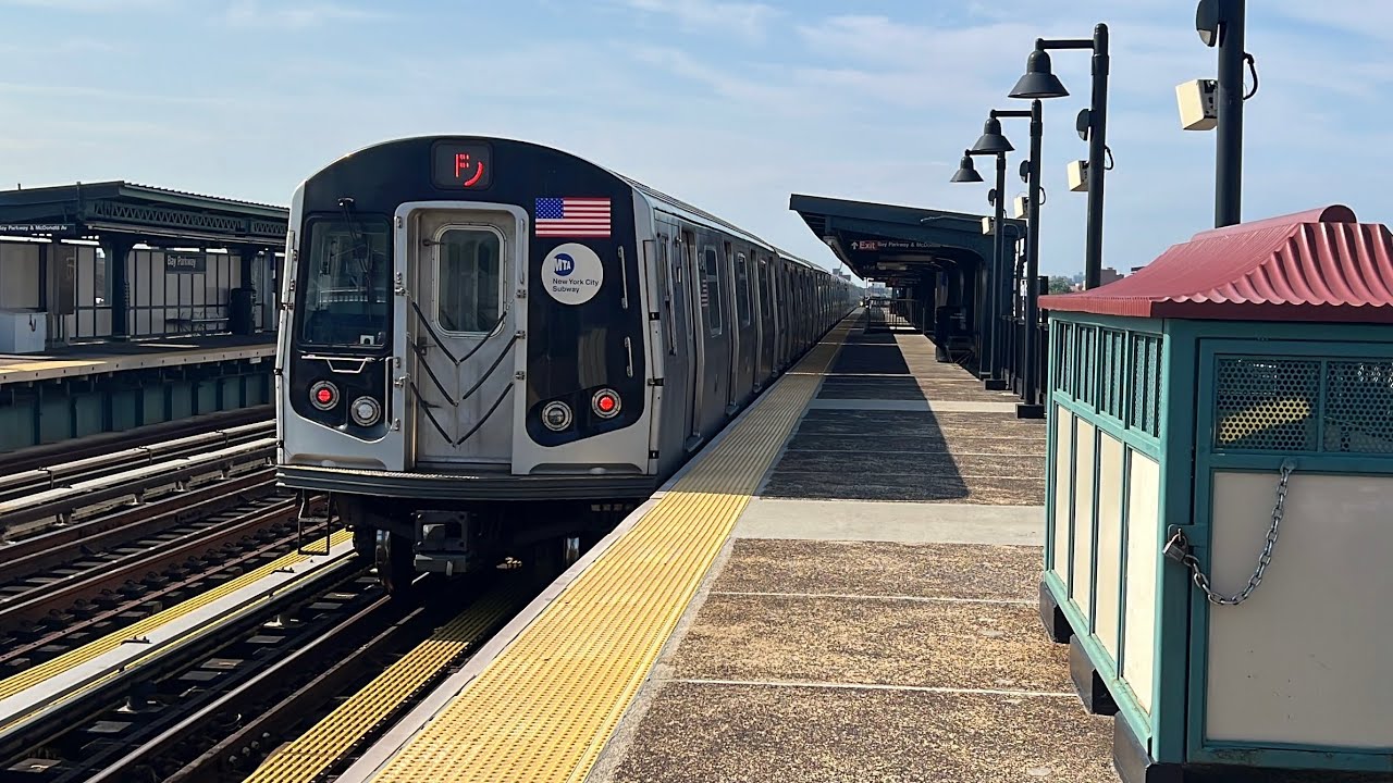(F) Trains at Bay Parkway 