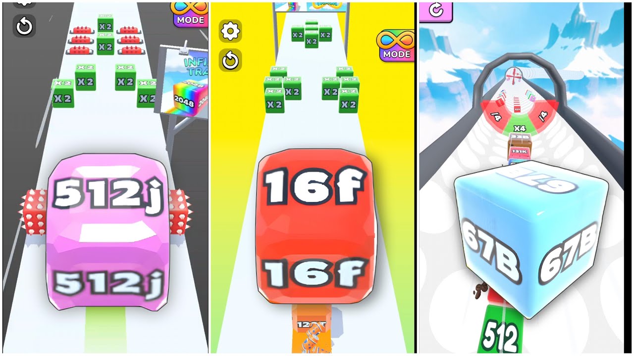Jelly Run 2048 vs Jelly Tube Run 2048 | Ultimate Merge Race | 256j vs 16f vs 256B