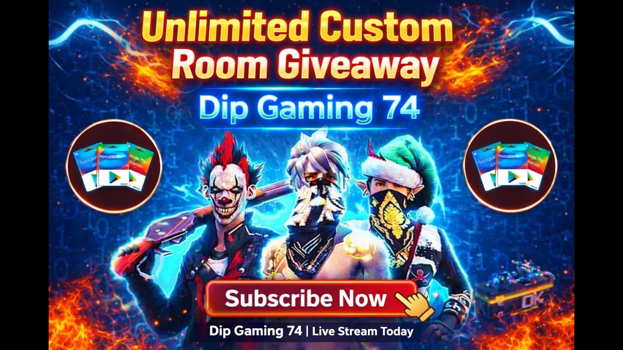 🔴[Live] CUSTOM ROOM GIVEAWAY REDEEM CODE GIVEAWAY TEAM CODE GIVEAWAY #freefire #livestreaming #ff