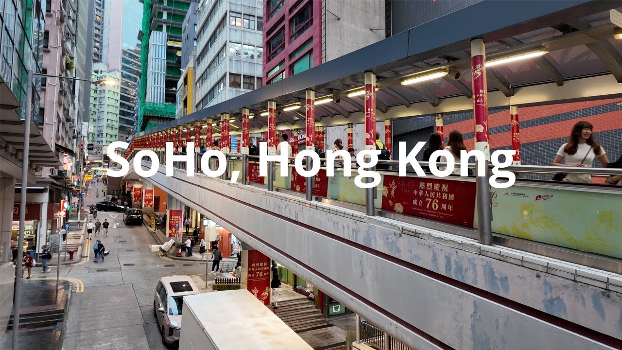 Exploring Hong Kong's Longest Outdoor Elevator System + SoHo Area (4K Walk)