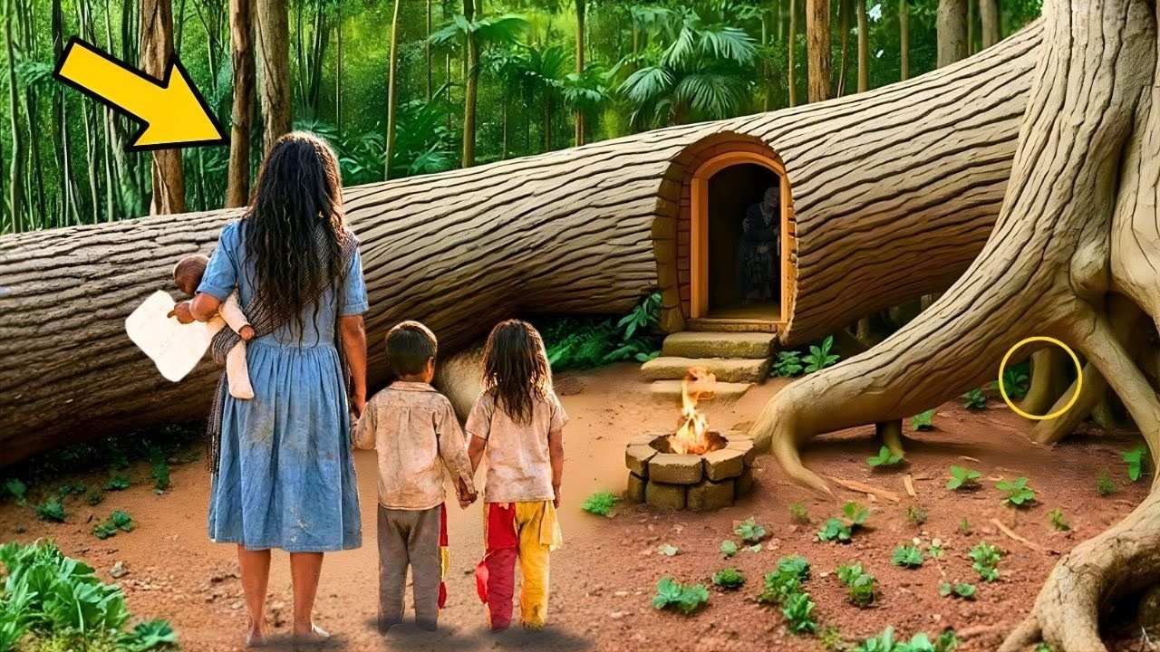 La viuda se fue a vivir a una casa dentro del tronco de un árbol — pero allí encontró un milagro
