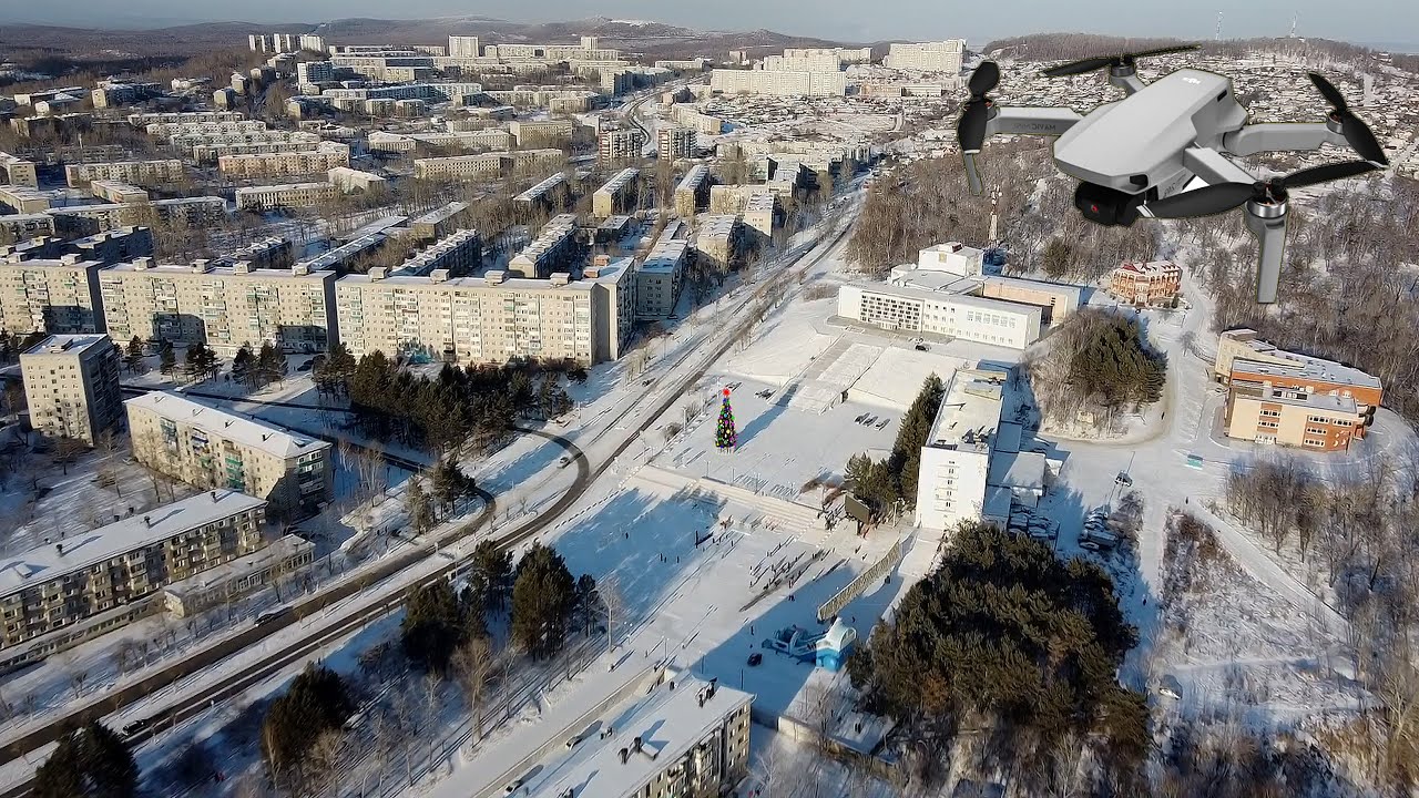 Обзор Амурск 2021 с mavic mini. -29°. Drone footage.