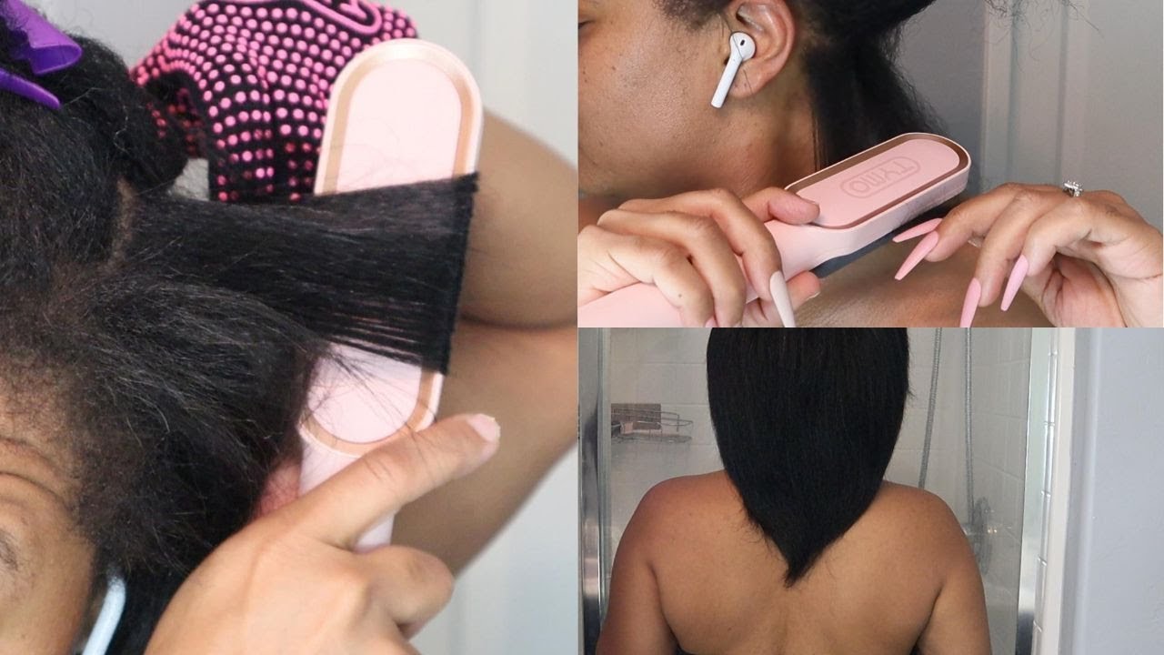 🚨Soft Silk Press with NO FLAT IRON ON CURLY HAIR. This was so easy you should try it! Fea. TYMO