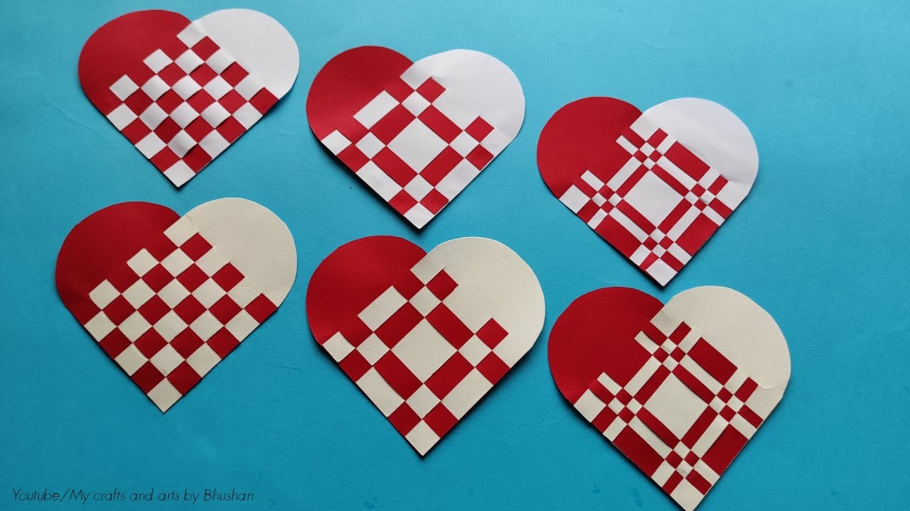 Tutorial- Make a Stunning Woven Paper Heart for Valentine's day gift, Easy Paper Hearts