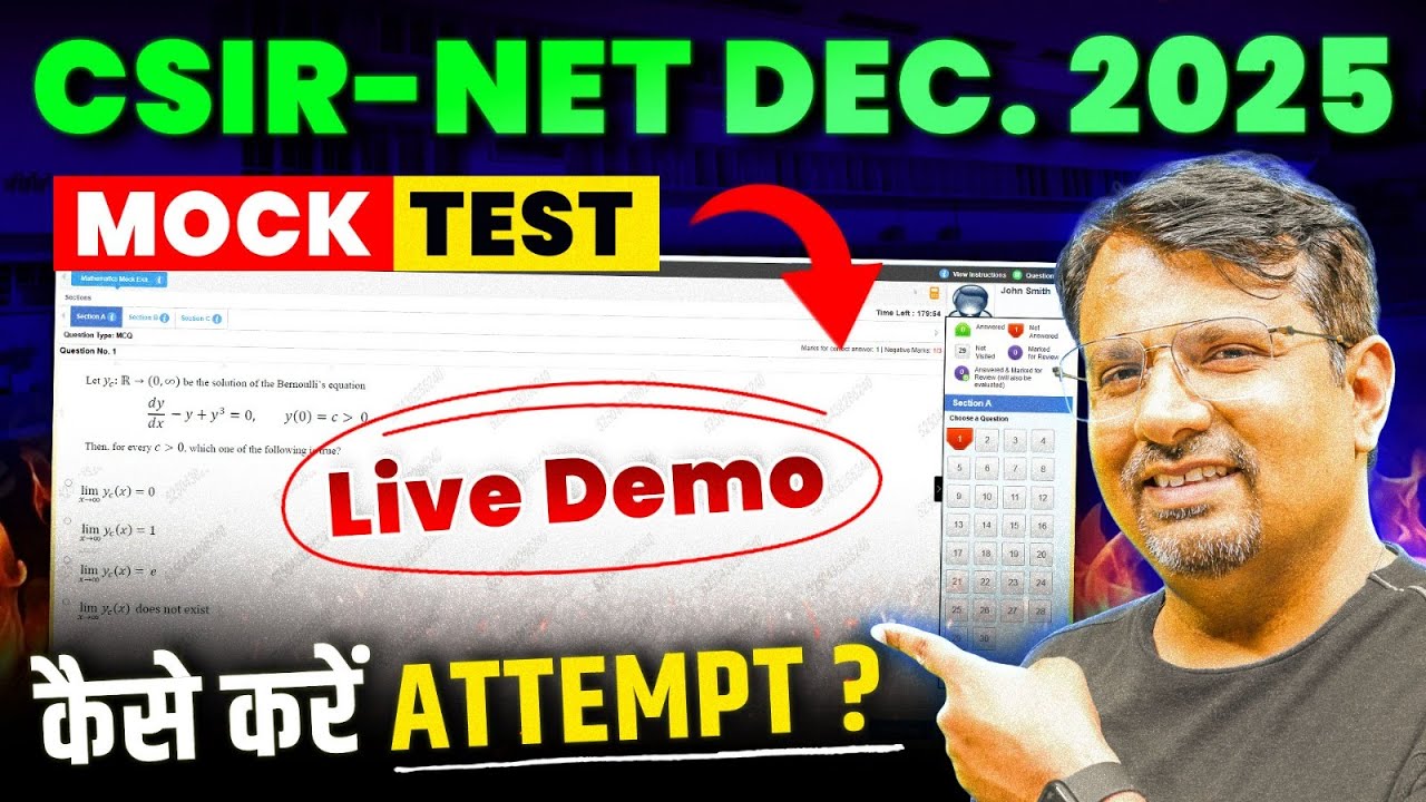 CSIR NET Dec. 2025 | Mock Test Live Demo | कैसे करें Attempt? | By GP Sir