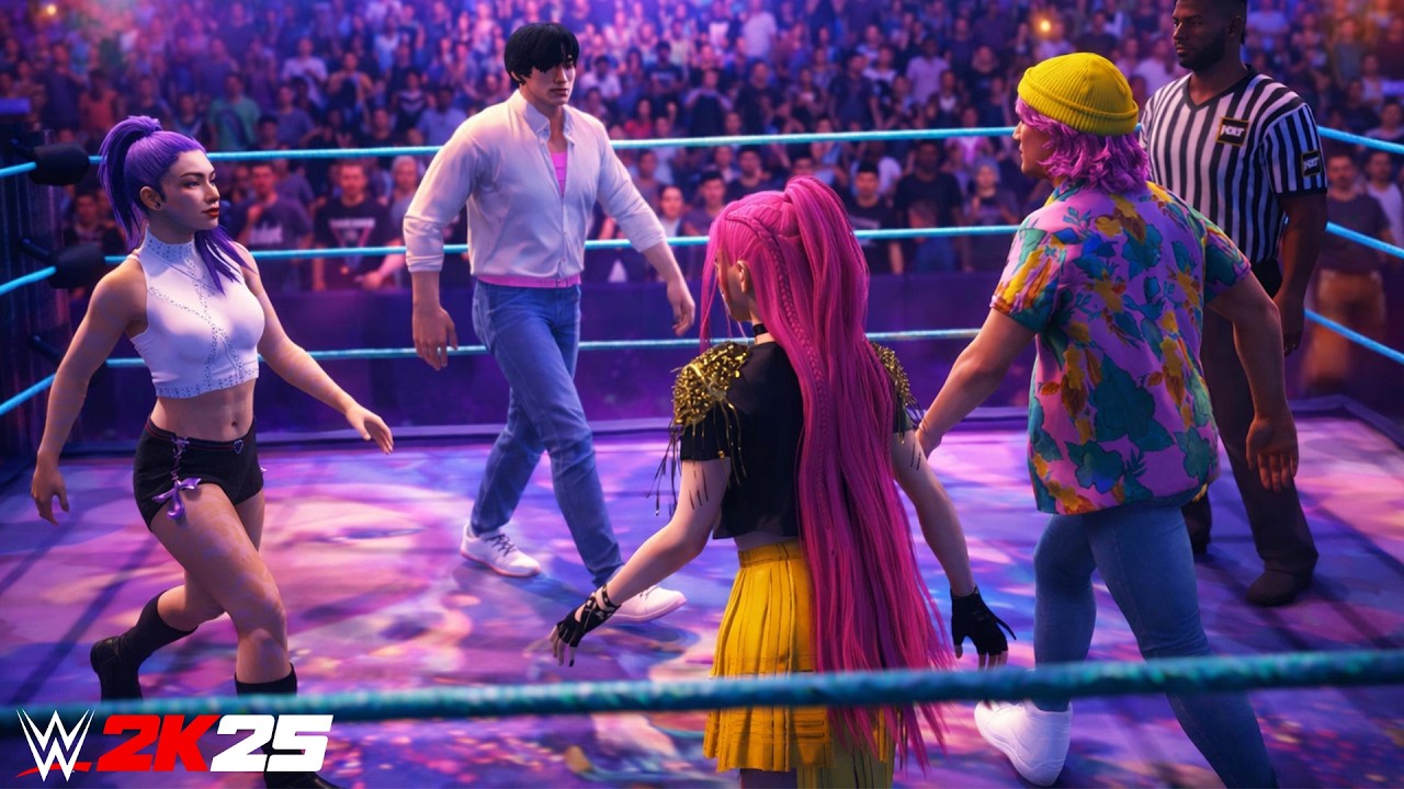 K-Pop Demon Hunters - Rumi & Jinu vs Mira & Abby WWE 2K25 [4K]