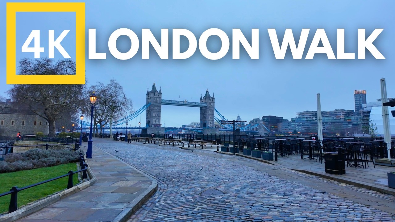 4K London Morning 🇬🇧 Walking Tour Tower of London, Tower Bridge and Thames River