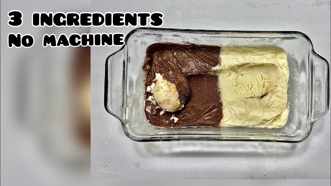 3 INGREDIENTS CHOCOLATE AND VANILLA ICE CREAM, EASY HOMEMADE CHOCOLATE ICE CREAM,NO MACHINE.