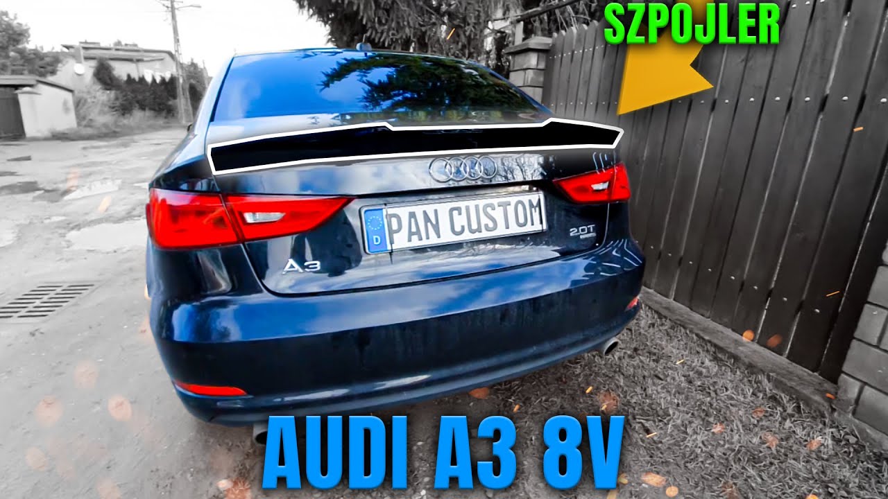MONTAŻ LOTKI NA TYLNA KLAPE W AUDI A3 S3 8V SEDAN