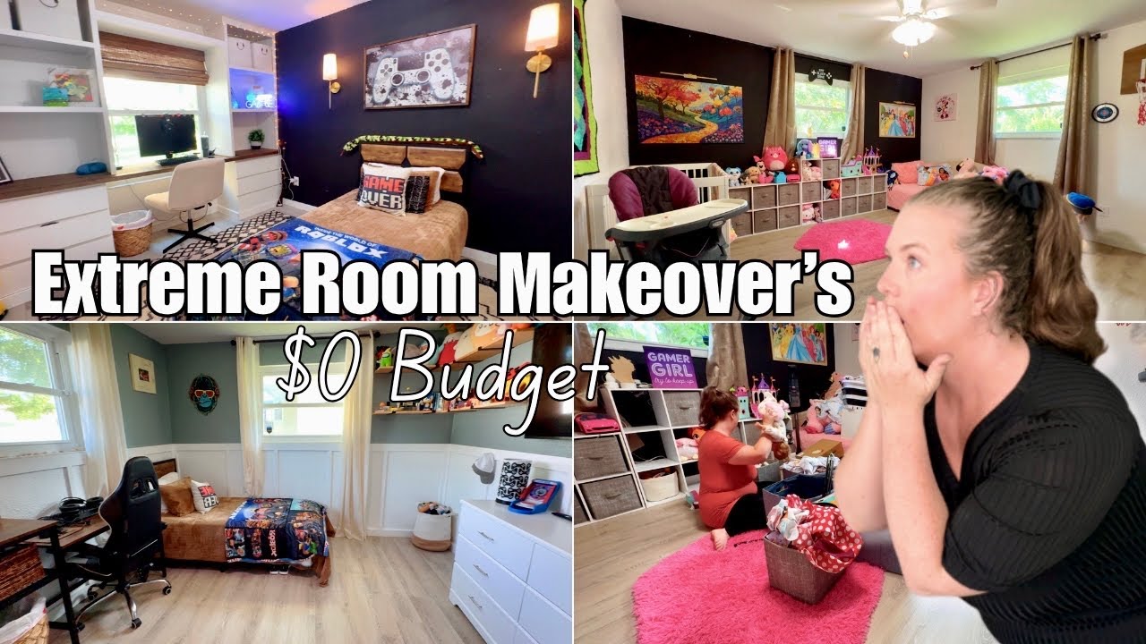 3 Bedrooms $0 Budget! Extreme Room Makeover On A Budget / Itch To Switch