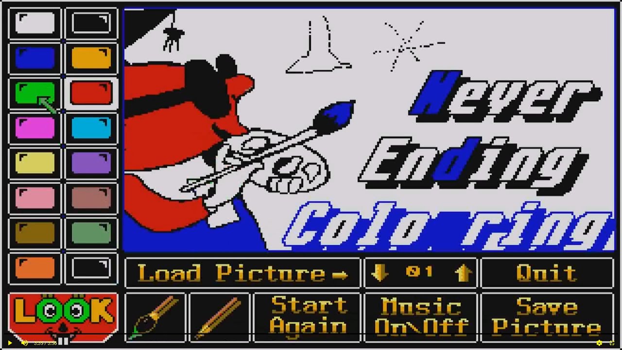 ATARI ST NEVERENDING COLOURING BOOK NEVER ENDING COLORING ToneSoft Golden Dawn Menu Intro 27 CRACKTR