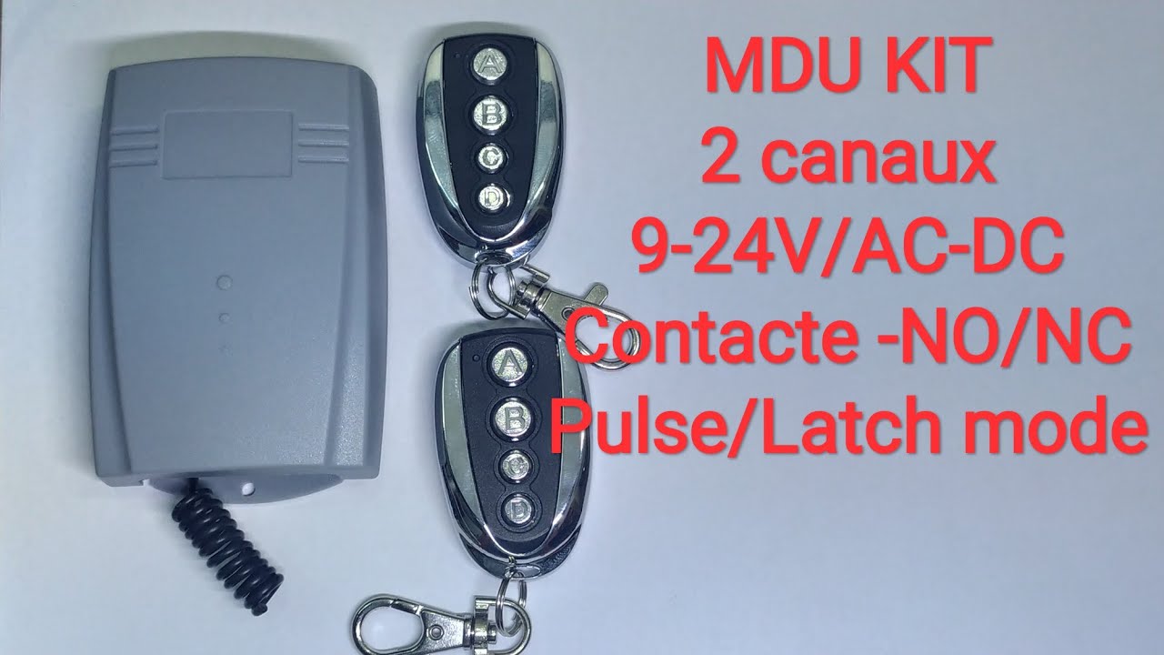 révision du récepteur MDU kit .2 canaux , pulse & latch mode, 9 a 24V /AC-DC.