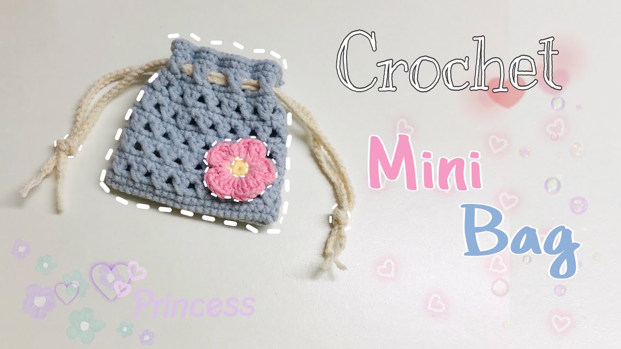 🛍Mini BAG Crochet Tutorial | Airpods Bag| M&oacute;c len T&uacute;i mini đựng Tiền/Tai nghe