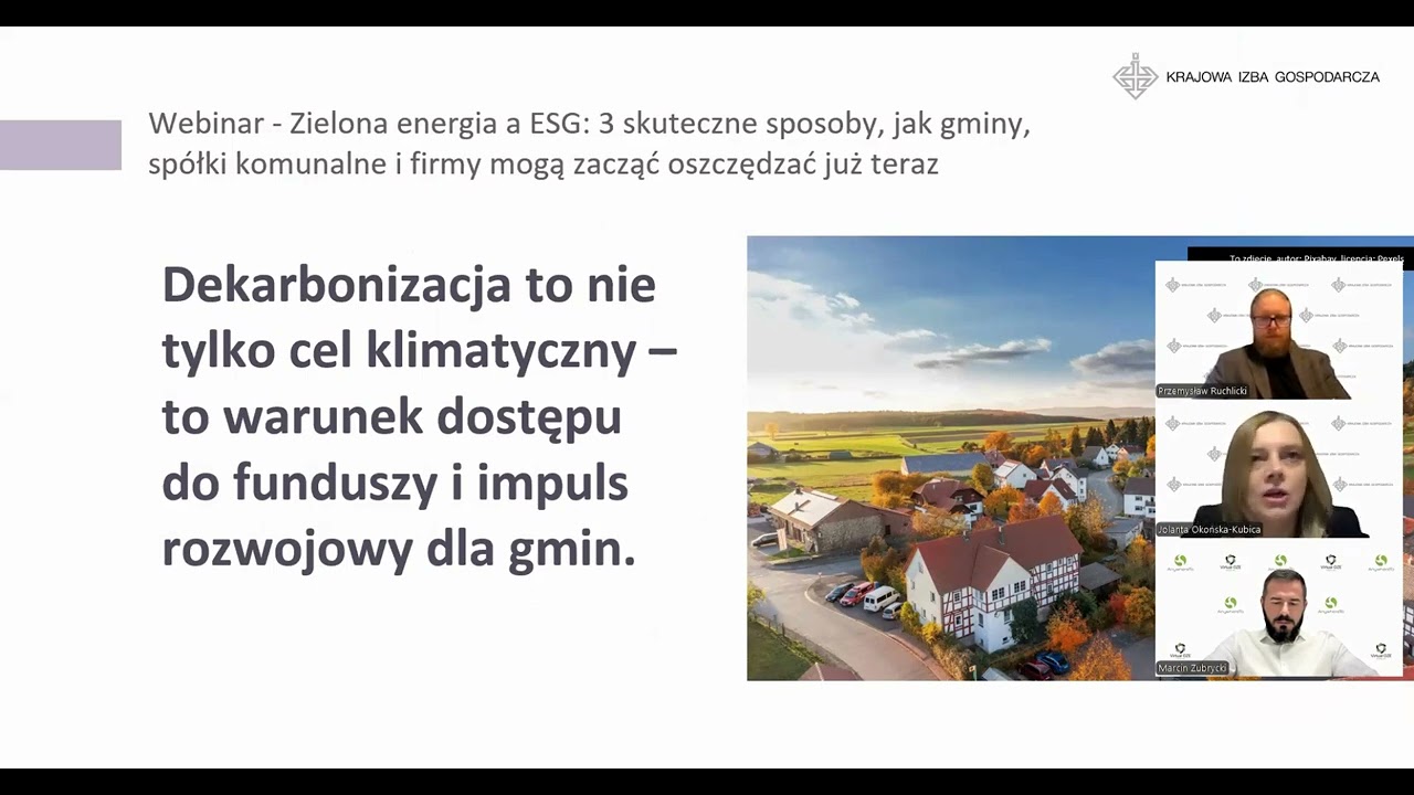 Webinar "Zielona energia a ESG"