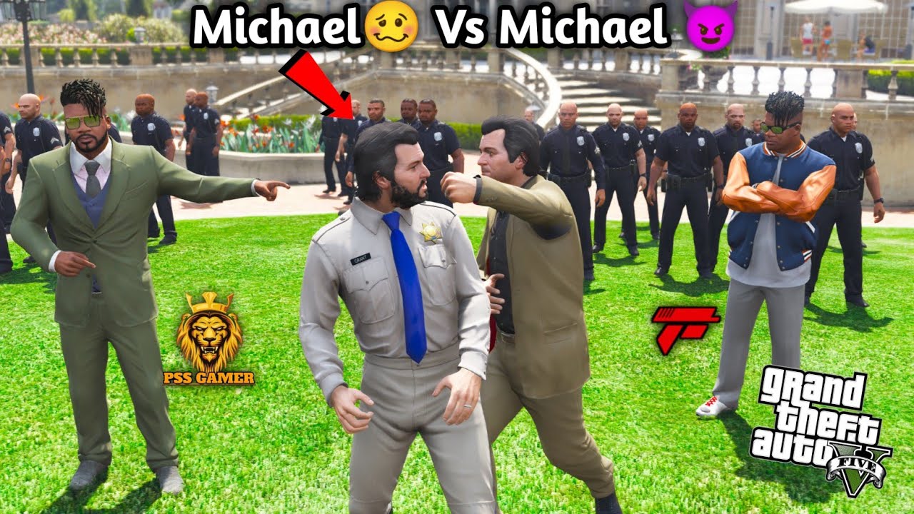 GTA 5: Franklin Fight With PSS Gamer 😈🤬Michael Best Police Michael 😈🤬PS Gamester