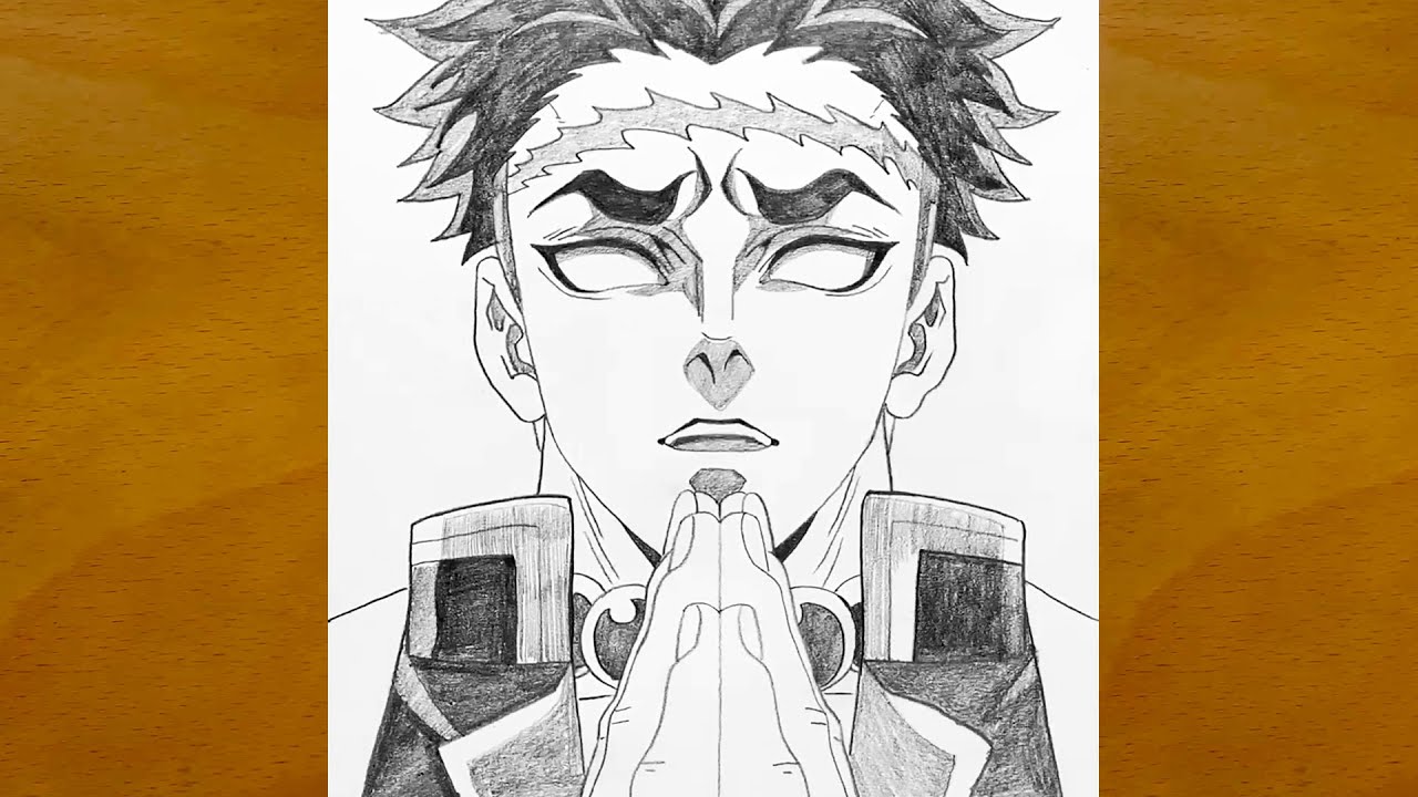 How to Draw Gyomei Himejima from Demon Slayer || Step by Step Anime Drawing Tutorial || Easy Sketch