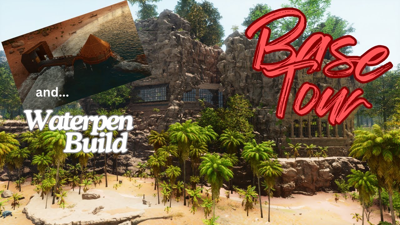 Base Tour and Water Pen build:  Ark Ascended The Center map ruins base build