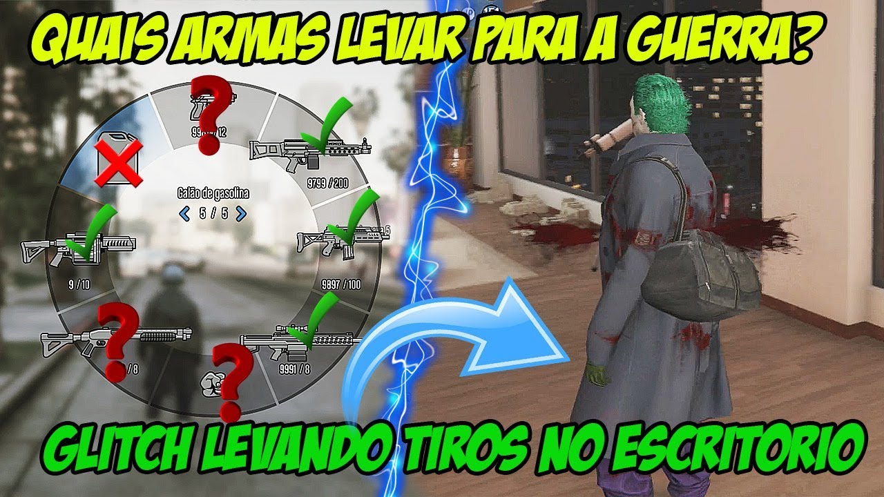 GTA 5 - QUAIS MELHORES ARMAS PARA AS TRETAS + GLITCH LEVANDO TIROS DENTRO DO ESCRITÓRIO