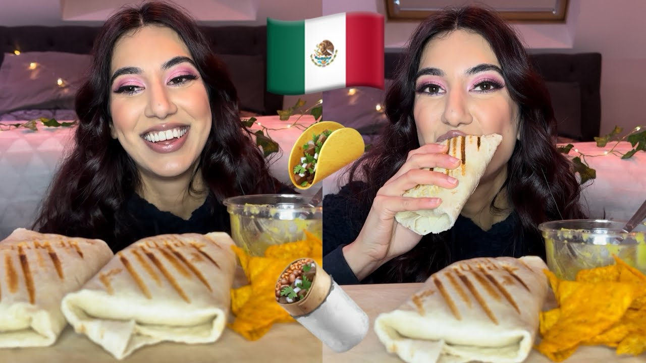ASMR Mexican Food Mukbang (eating /crunchy sounds) 🌮 🌯🇲🇽