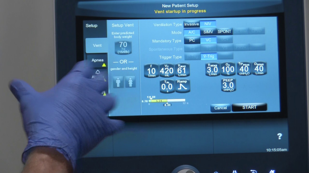 SETTING UP A COVIDIEN PB 980 MECHANICAL VENTILATOR Part 1: BASIC SETTINGS