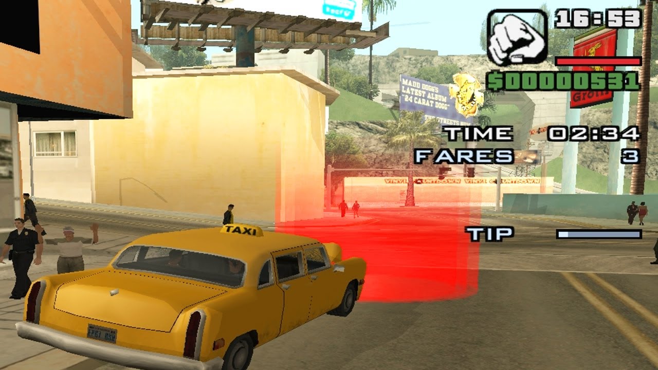 GTA San Andreas Side Mission - Cabbie Taxi Driver Mission - Part 1
