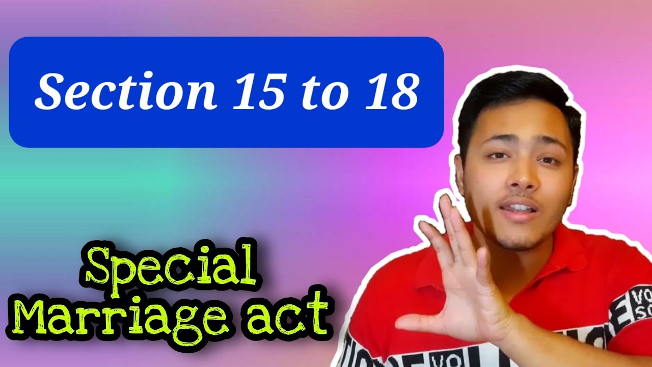 Section 15 to 18 of Special Marriage Act |  REGISTRATION OF MARRIAGES CELEBRATED IN OTHER FORM