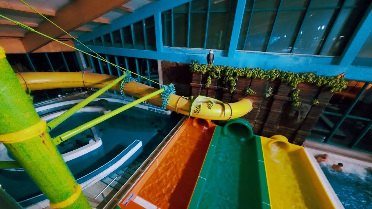 all water slide in aquapark tarnowskie Góry all 4K GoPro