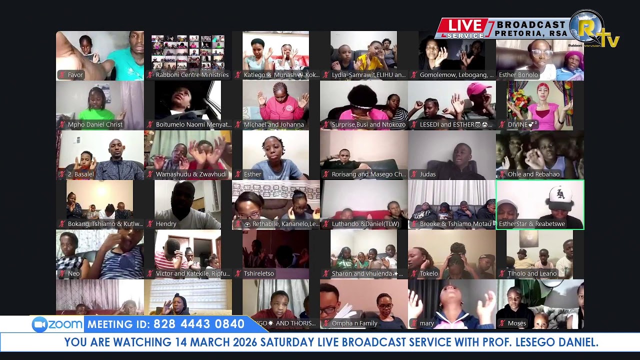 14 MARCH 2026 SATURDAY LIVE BROADCAST SERVICE WITH PROF. LESEGO DANIEL PART 1
