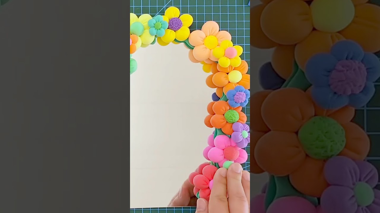 Craft a Magical Mushroom Flower Mirror using Foam Clay