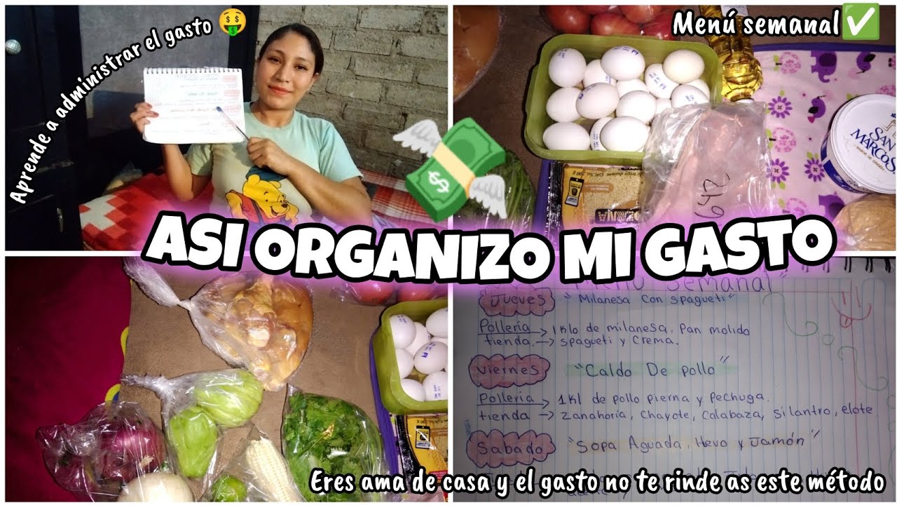 COMO ORGANIZO MI GASTO SEMANAL ✅||CUANTO ME DAN DE GASTO ?💸-MENU SEMANAL 🍜 #gastosemanal #motivate