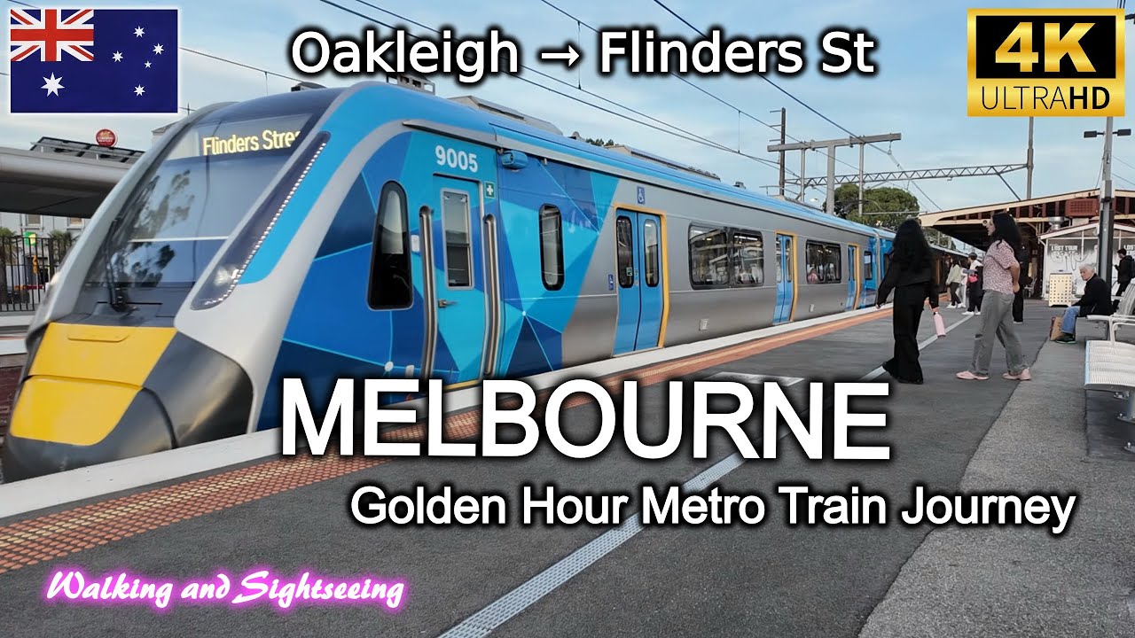 Melbourne Metro Train Ride Journey 🌇 Oakleigh to Flinders Street Station & Walkthrough Tour 2025 4K